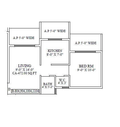 1 BHK 472 Sq. Ft. Apartment in Parivartan Tower