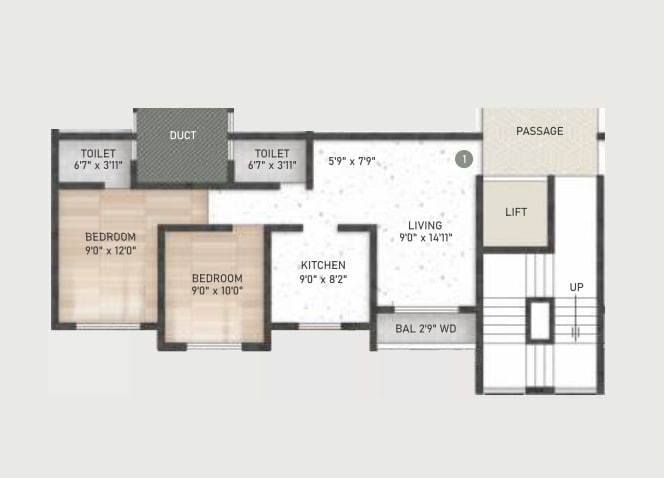 2 BHK 503 Sq. Ft. Apartment