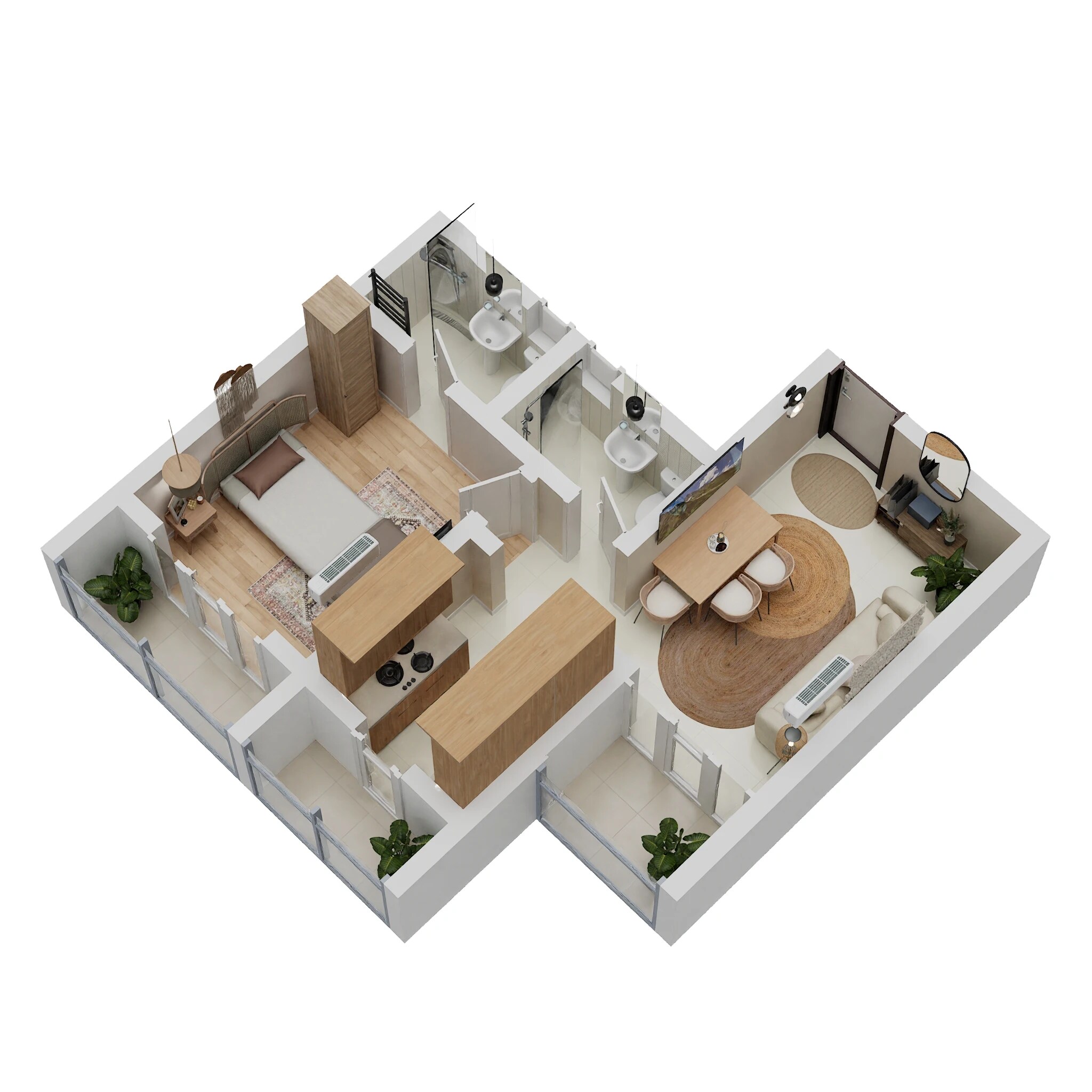 Floor plan of 1 BHK 426 Sq. Ft. Apartment in Patel Eternity, Thane