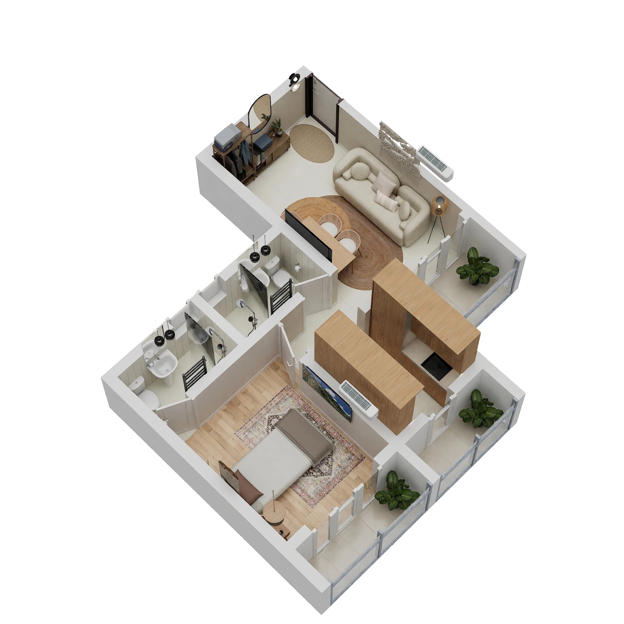 Floor plan of 1 BHK 489 Sq. Ft. Apartment in Patel Eternity, Thane