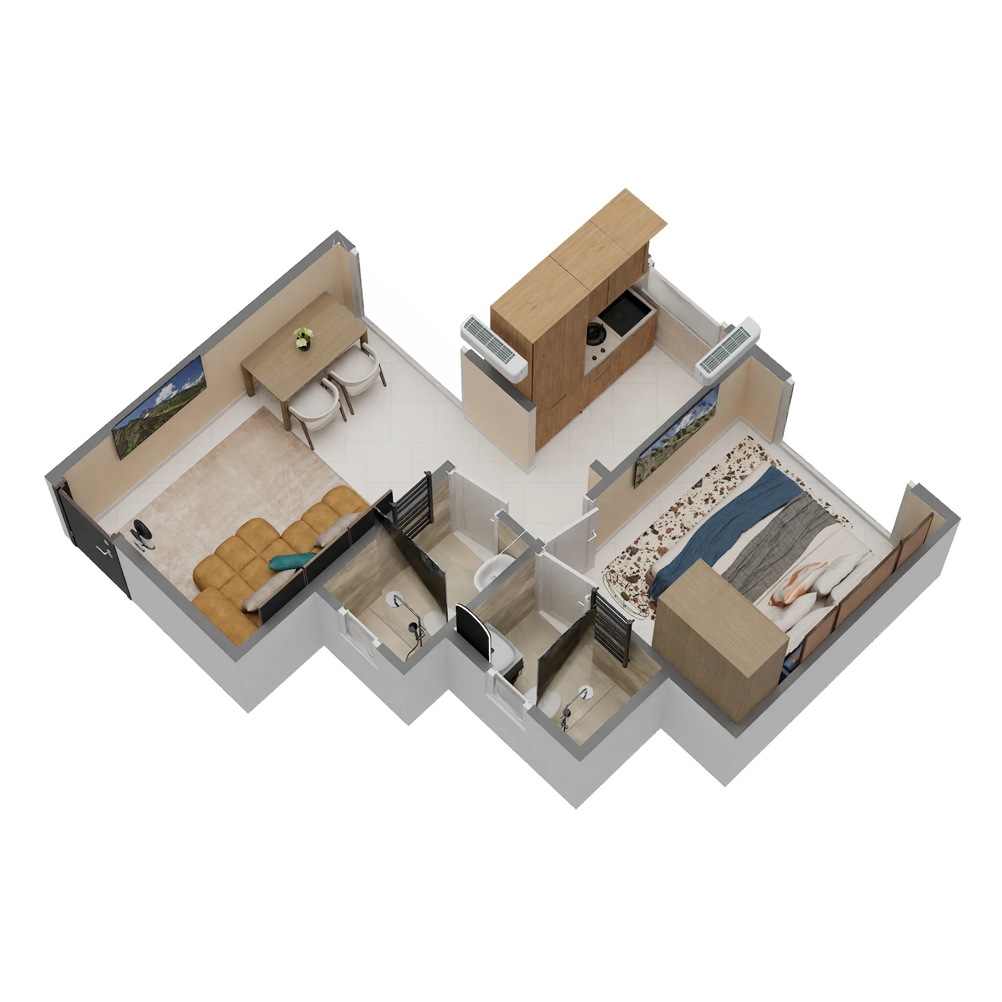Floor plan of 1 BHK 357 Sq. Ft. Apartment in Patel Pristine, Thane