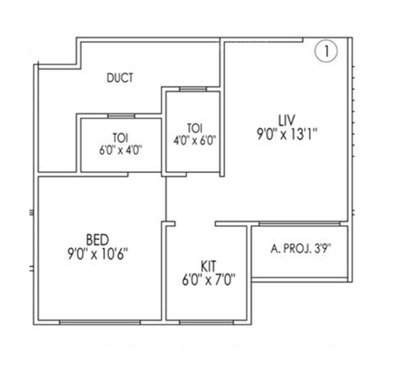1 BHK 288 Sq. Ft. Apartment