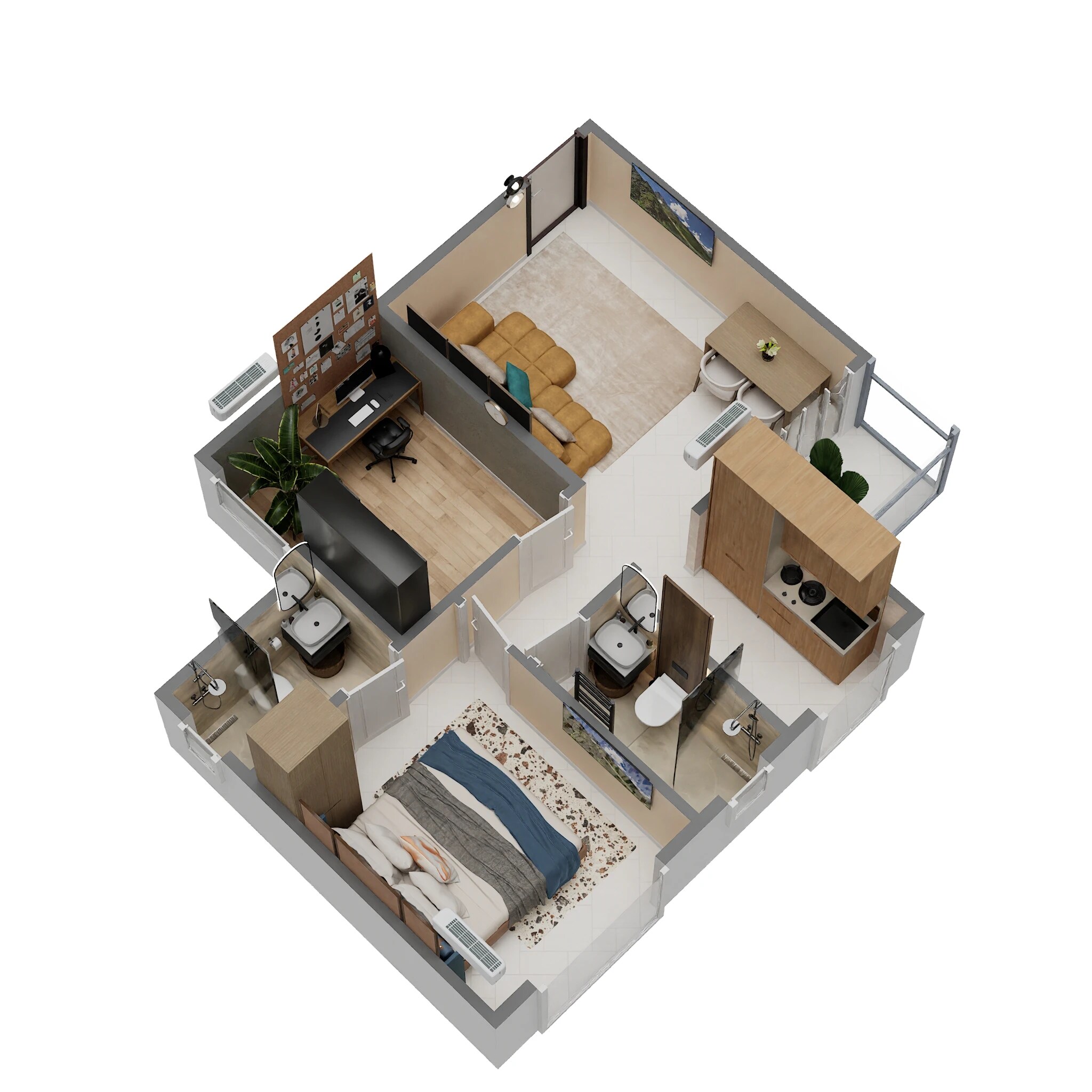 Floor plan of 1 BHK 305 Sq. Ft. Apartment in Patel Pristine, Thane