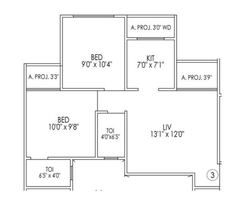 2 BHK 465 Sq. Ft. Apartment