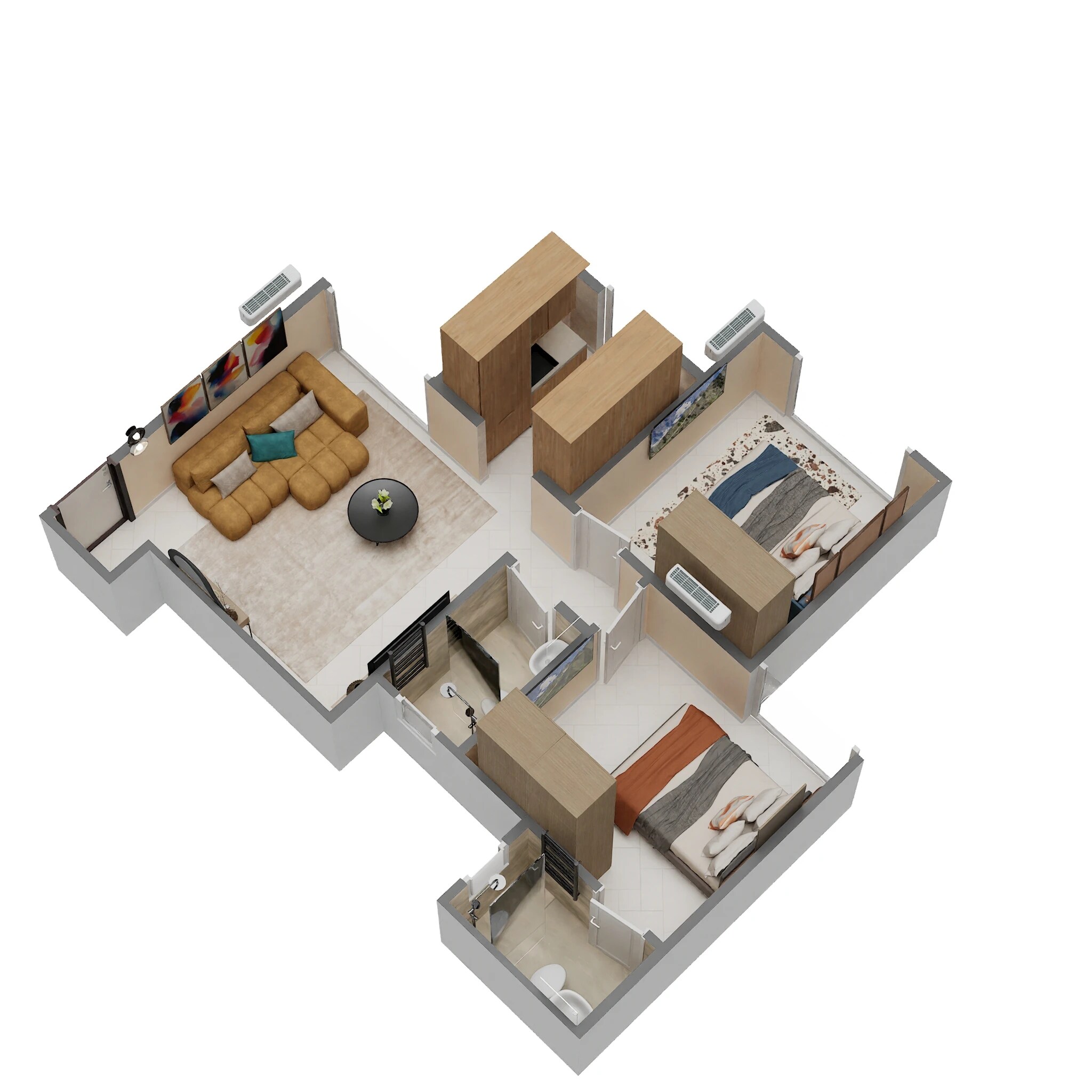 2 BHK 550 Sq. Ft. Apartment