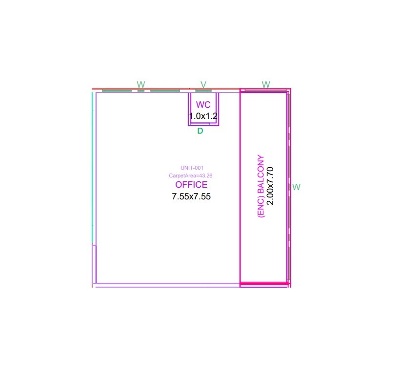 Floor plan of 157 Sq. Ft. Retail Shop in Patels Prime, Thane