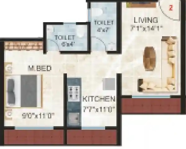 Pawshe Pride 1 BHK Layout