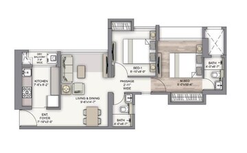  2 BHK Apartment at Piramal Vaikunth, Balkum Pada – for Sale