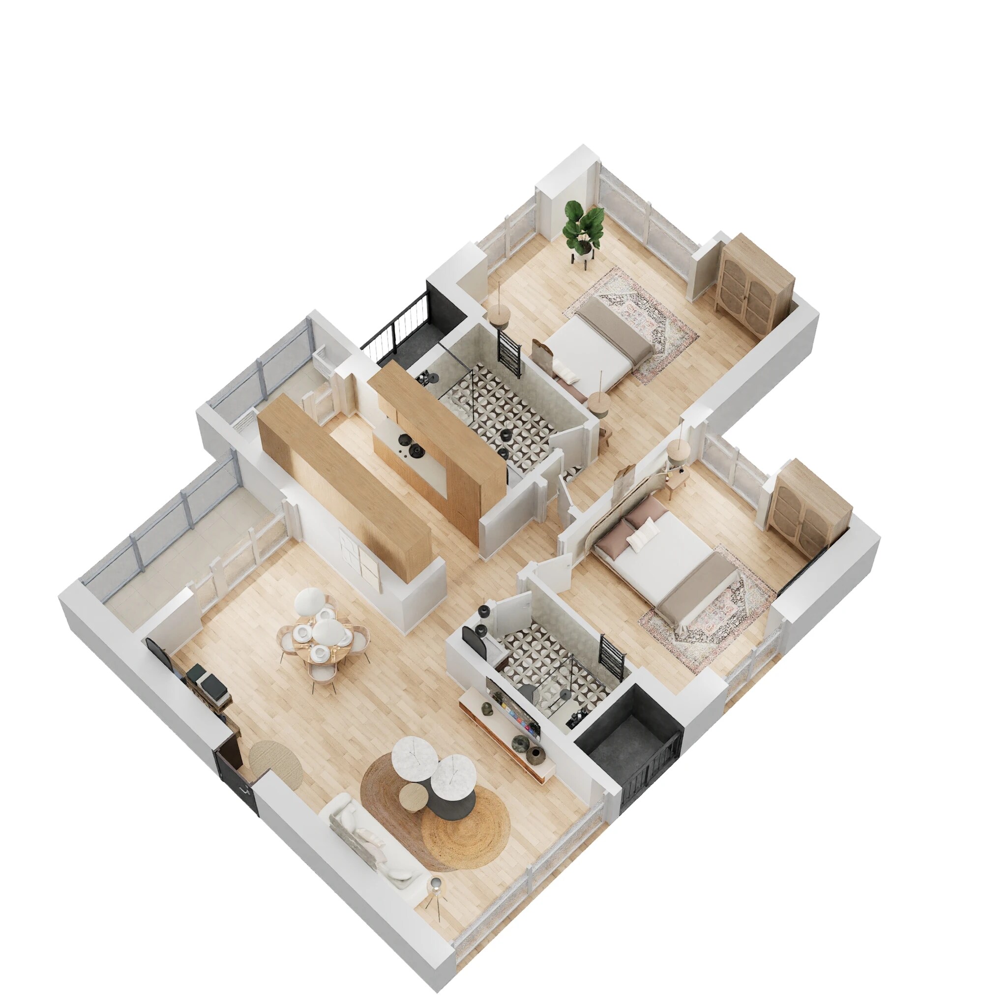 2 BHK 550 Sq. Ft. Apartment