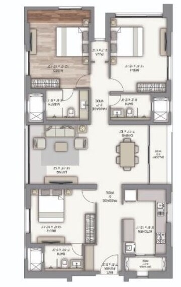  3 BHK Apartment at Piramal Vaikunth, Balkum Pada – for Sale