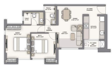  2 BHK Apartment at Piramal Vaikunth Cluster 2, Ashok Nagar – for Rent