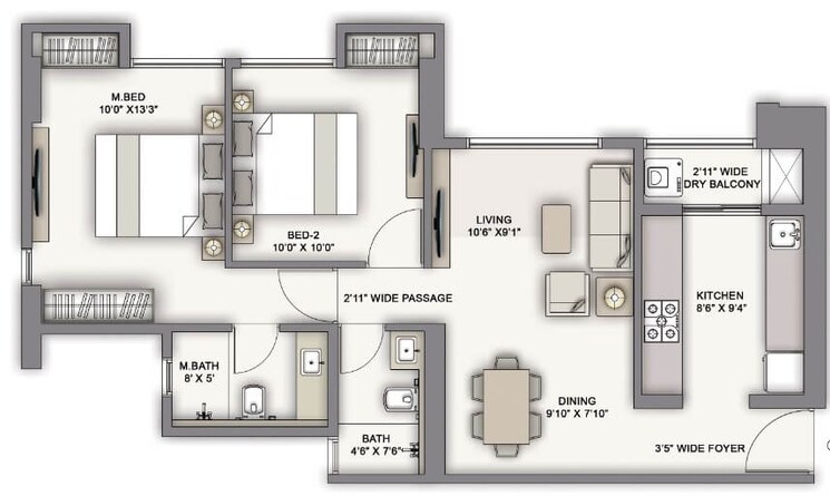 Other, piramal-vaikunth-vairat 2 Bedroom 513 Sq.Ft. Apartment In Balkum Pada Thane 9259953