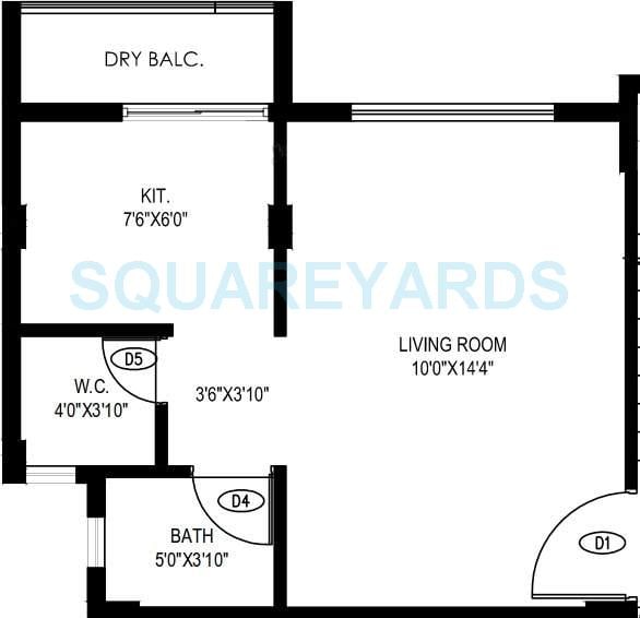 1 BHK 492 Sq. Ft. Apartment