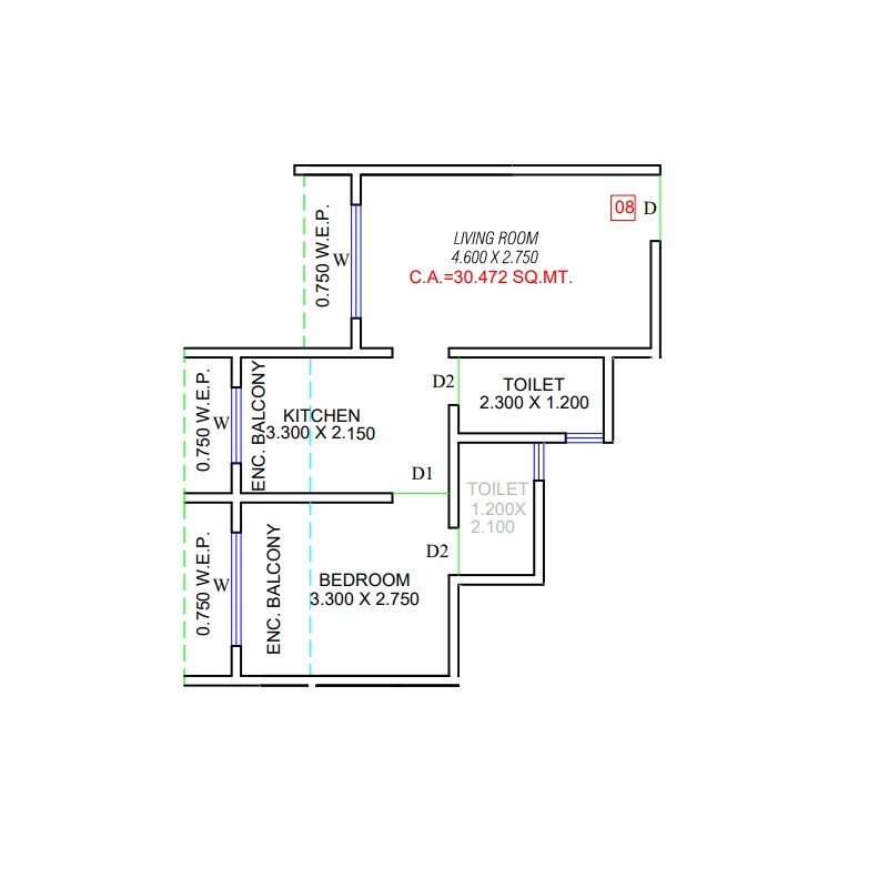 1 BHK 328 Sq. Ft. Apartment