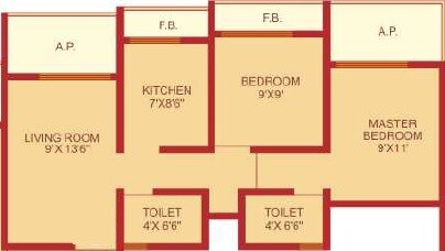 2 BHK 623 Sq. Ft. Apartment