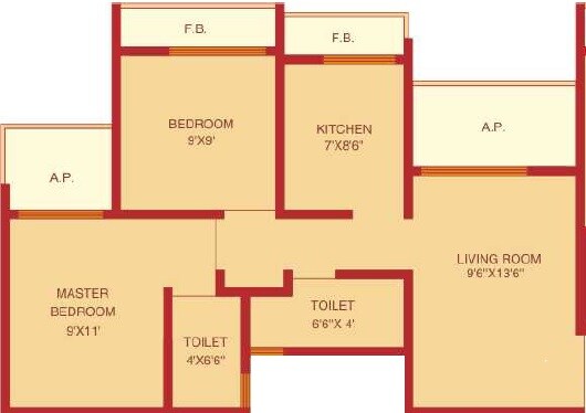 2 BHK 628 Sq. Ft. Apartment