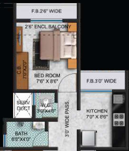 1 BHK 344 Sq. Ft. Apartment in Pratima Celosia Avenue
