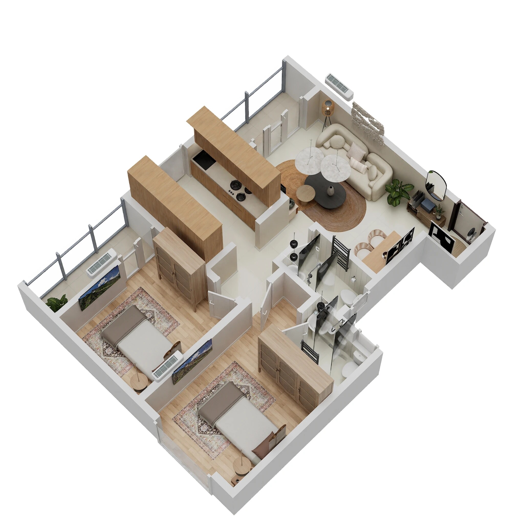 Floor plan of 2 BHK 500 Sq. Ft. Apartment in Precious Empire, Thane