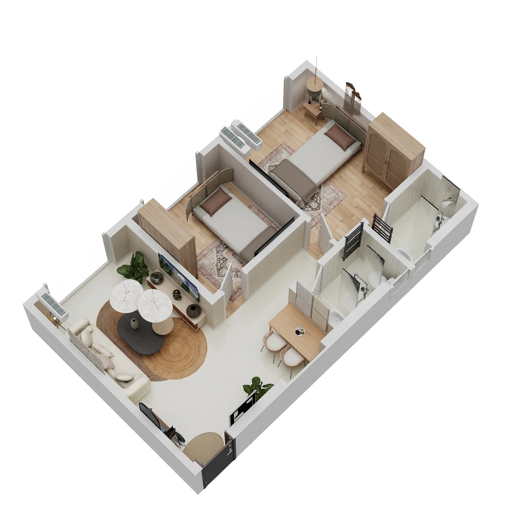 Floor plan of 2 BHK 514 Sq. Ft. Apartment in Precious Empire, Thane