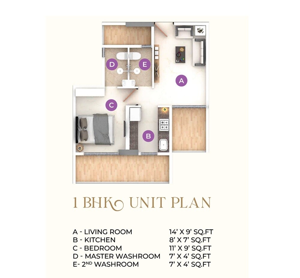 1 BHK 360 Sq. Ft. Apartment