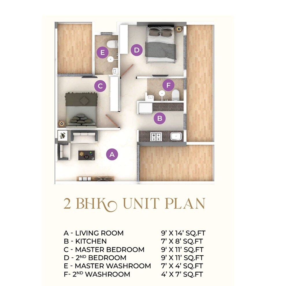 2 BHK 458 Sq. Ft. Apartment
