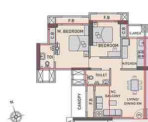 2 BHK 654 Sq. Ft. Apartment in Prescon Silver Oak At Prestige Residency