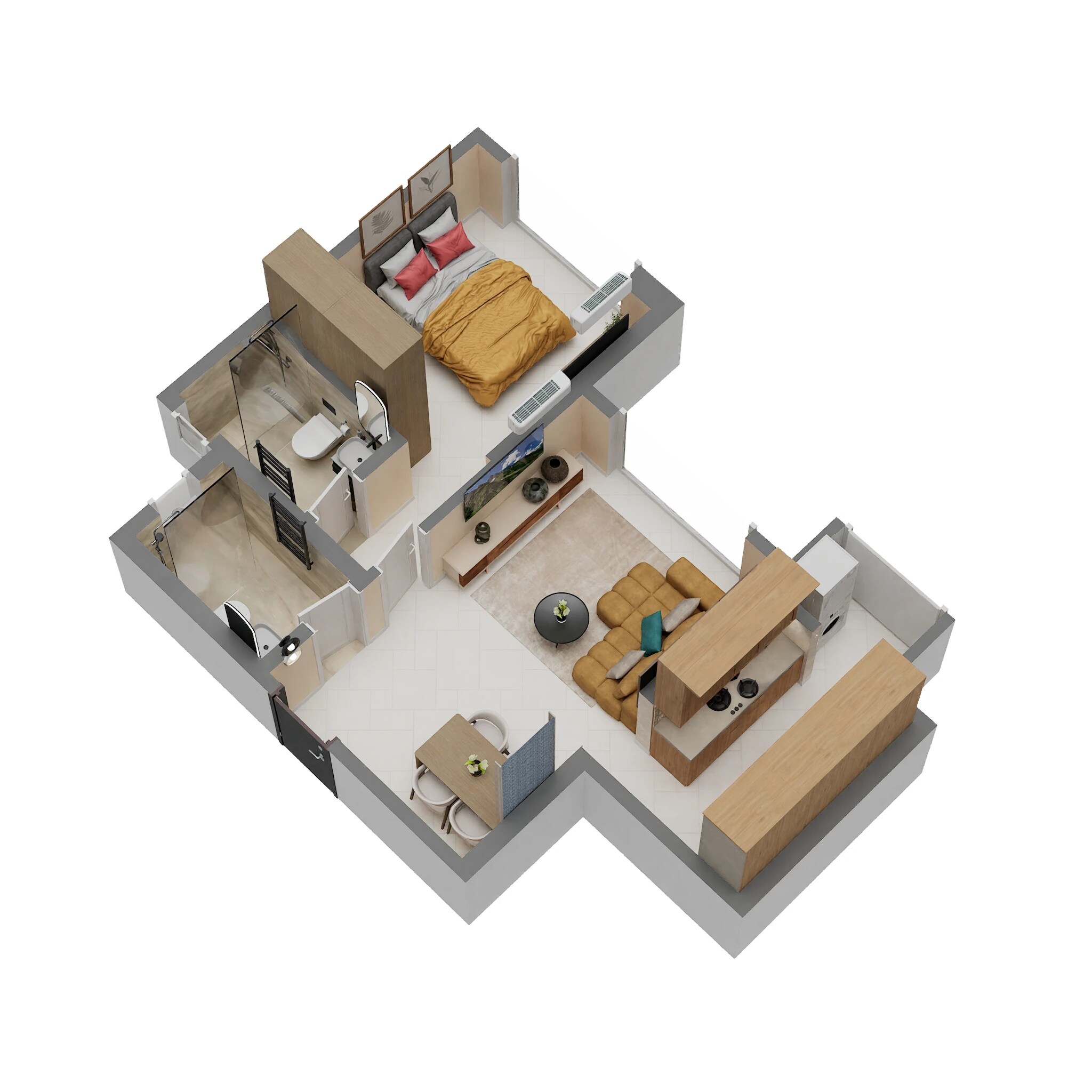 1 BHK 452 Sq. Ft. Apartment