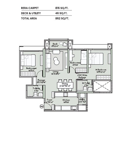 Other, prestige-garden-trails 3 Bedroom 862 Sq.Ft. Apartment In Mira Road Thane 9508132