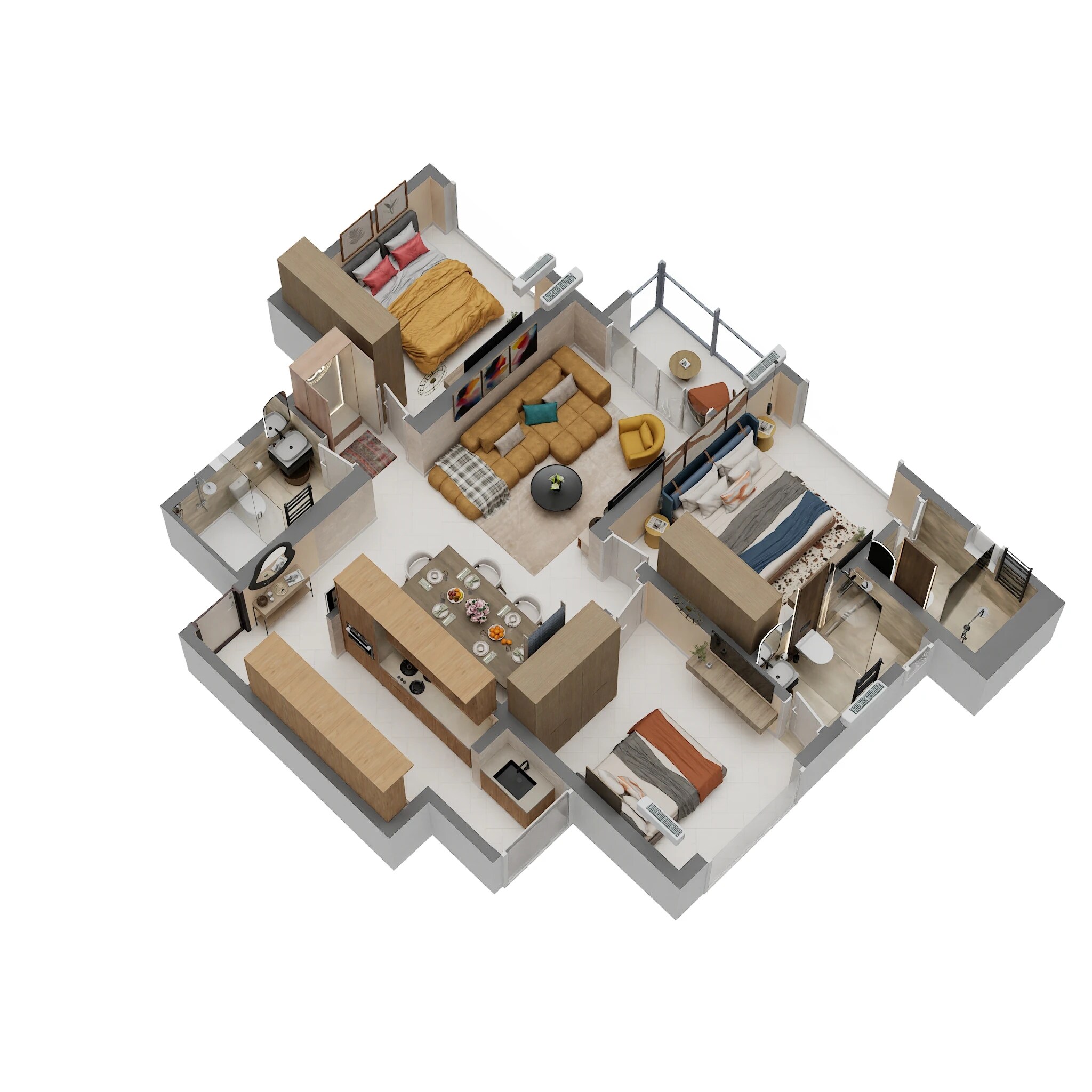 3 BHK 956 Sq. Ft. Apartment