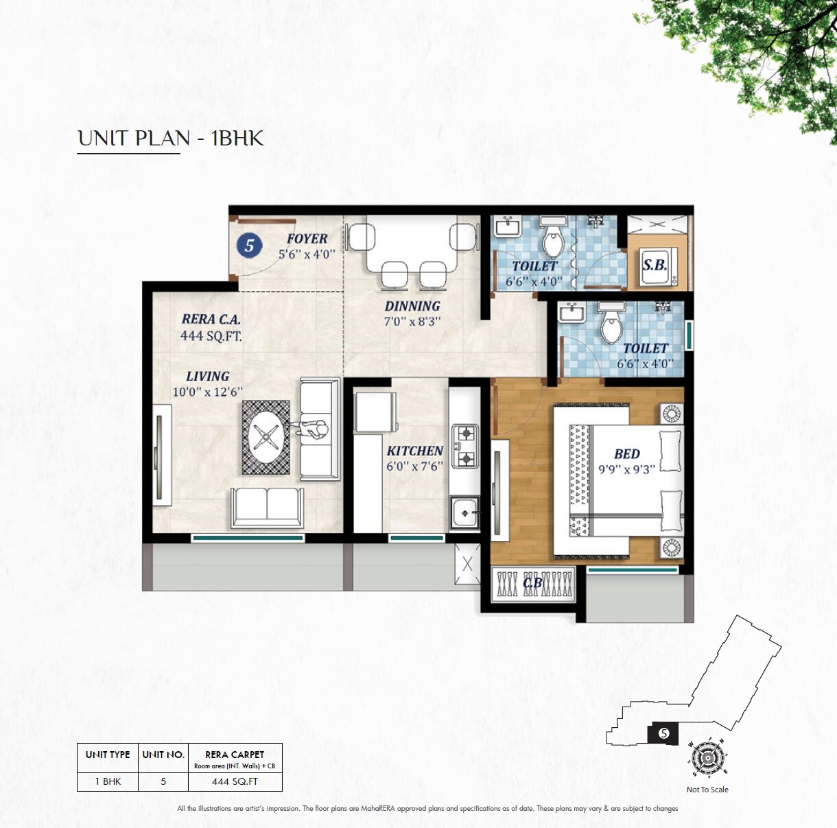  1 BHK Apartment at Pride Larkins Nest, Ghodbunder Road – for Rent