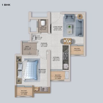  1 BHK Apartment at Provident Palmvista, Daighar Gaon – for Sale