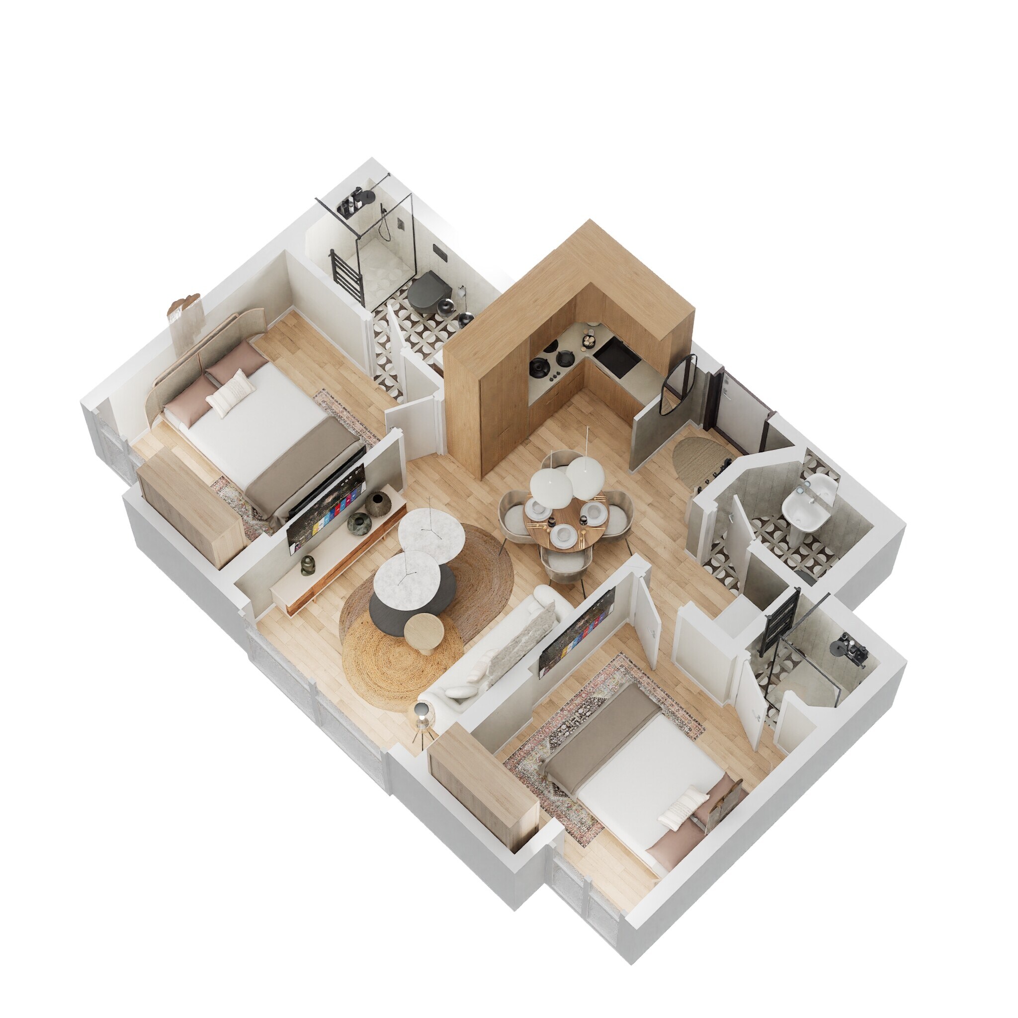 2 BHK 637 Sq. Ft. Apartment