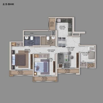  2 BHK Apartment at Provident Palmvista, Daighar Gaon – for Sale