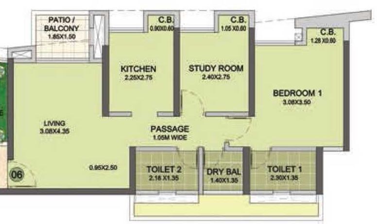 2 BHK 628 Sq. Ft. Apartment