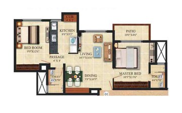  2 BHK Apartment at Puranik Hometown, Anand Nagar – for Rent