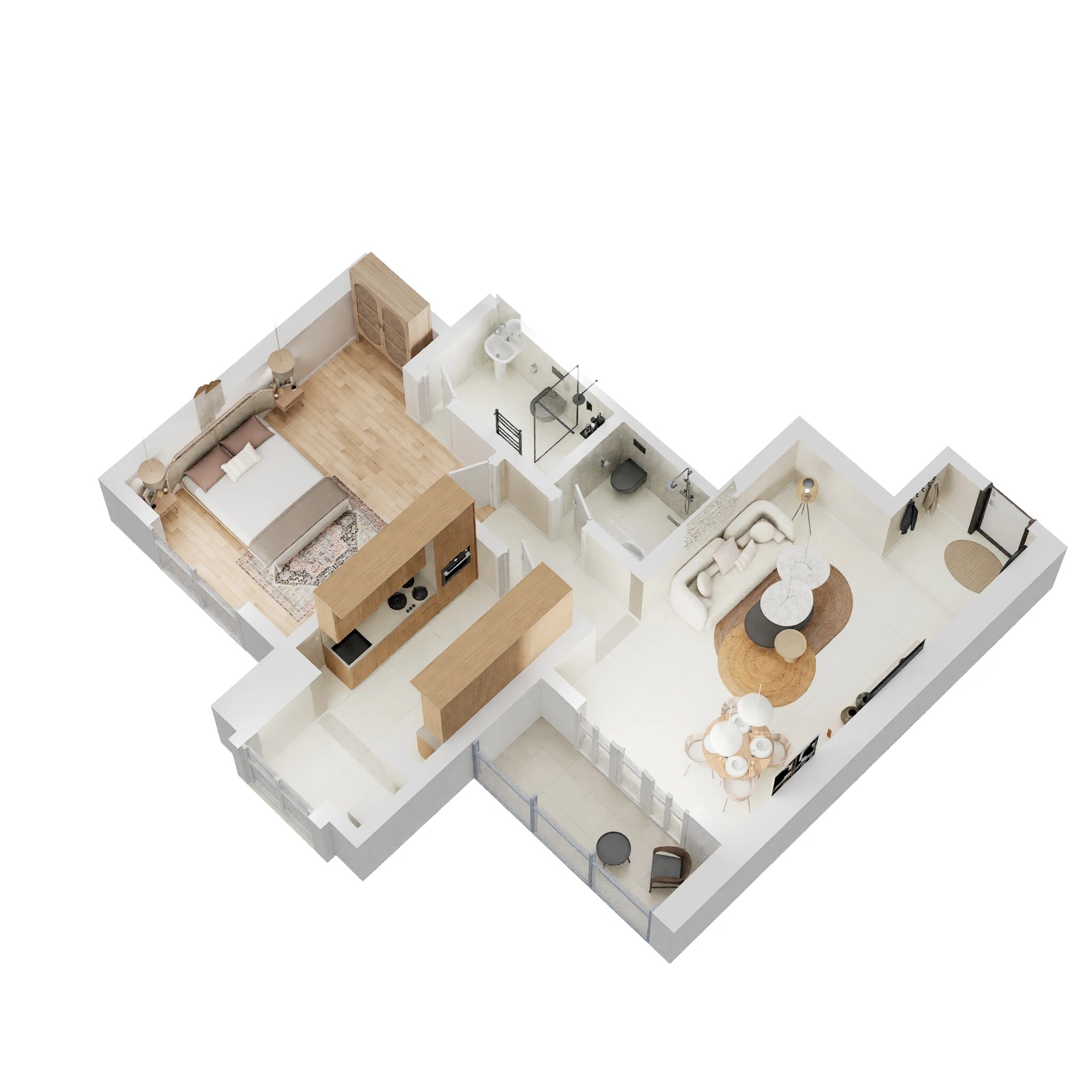 Floor plan of 1 BHK Apartment - 395 sq. ft. in Puranik Rumah Bali, Thane