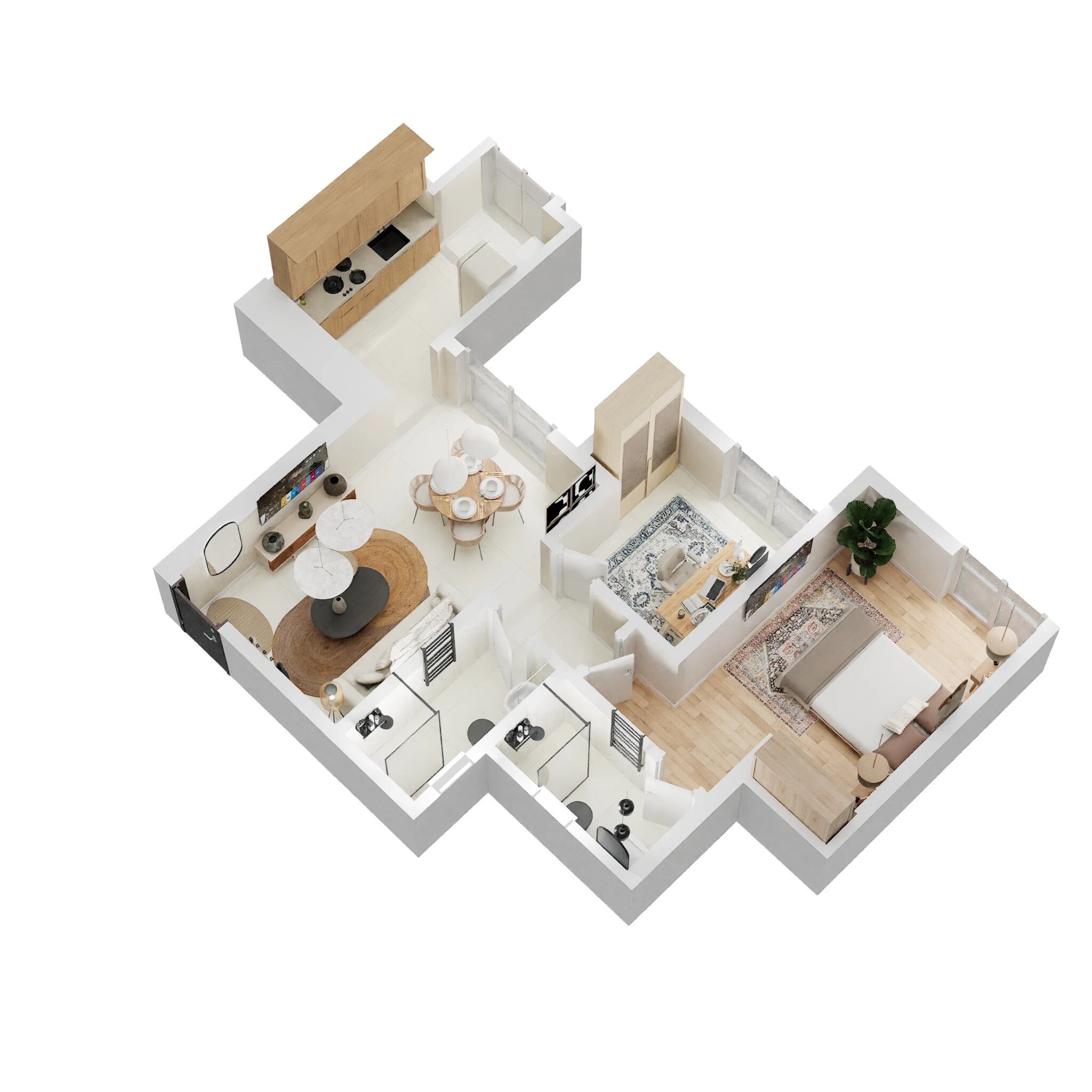 Floor plan of 2 BHK Apartment - 550 sq. ft. in Puranik Rumah Bali, Thane