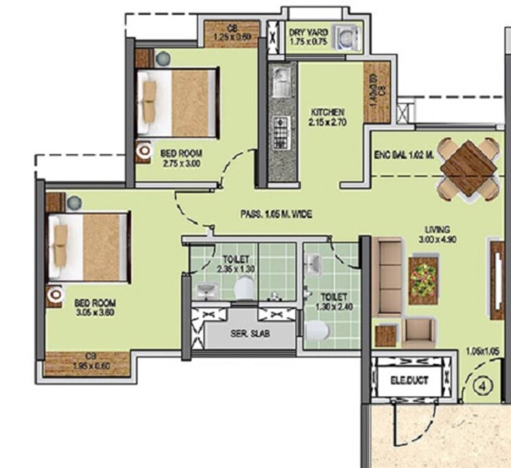 Other, puranik-rumah-bali 2 Bedroom 548 Sq.Ft. Apartment In Ghodbunder Road Thane 8841489