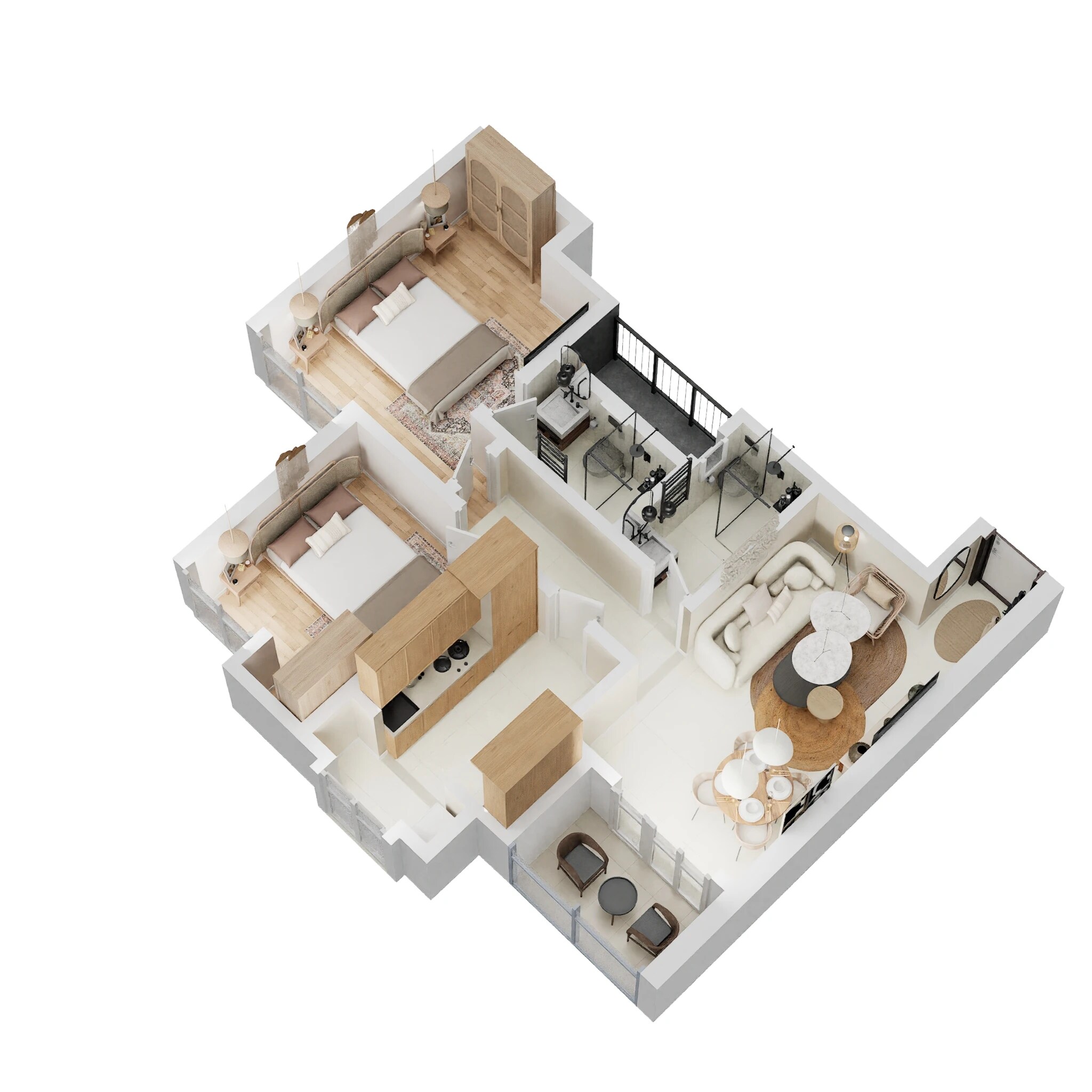 Floor plan of 2 BHK Apartment - 540 sq. ft. in Puranik Rumah Bali, Thane