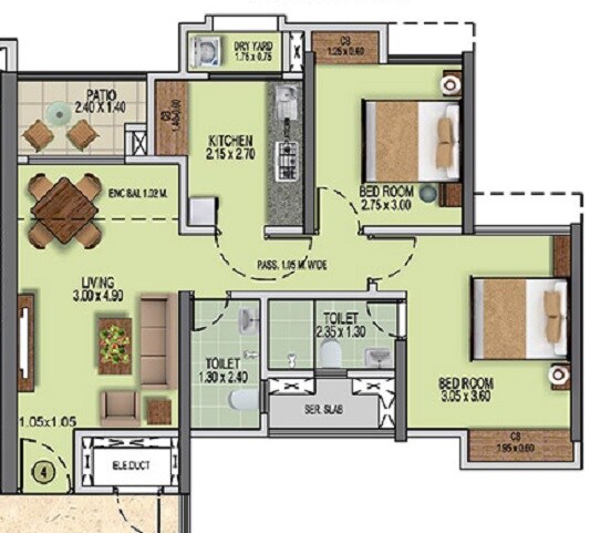 Other, puranik-rumah-bali 2 Bedroom 548 Sq.Ft. Apartment In Ghodbunder Road Thane 9456426