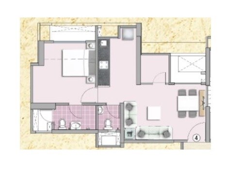  1 BHK Apartment at Godrej Emerald, Ghodbunder Road – for Rent