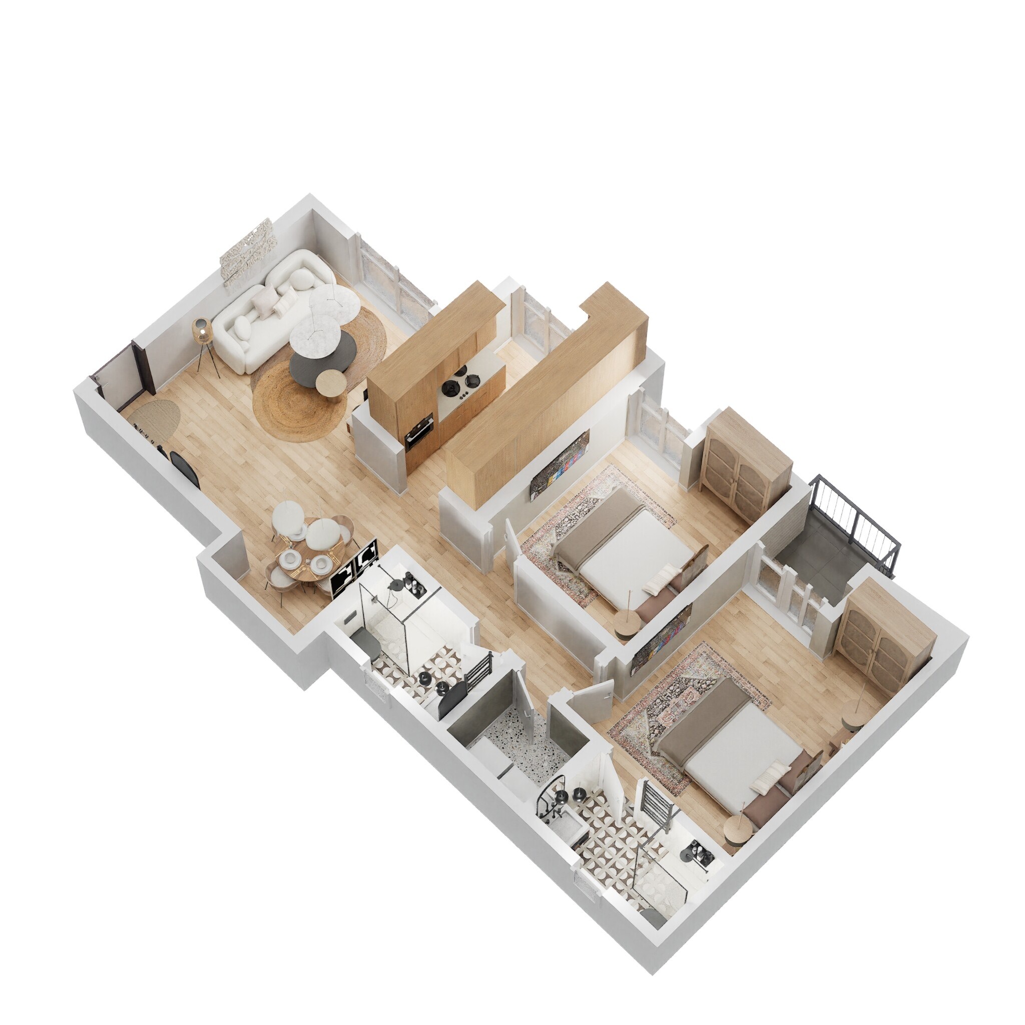 Floor plan of 2 BHK 447 Sq. Ft. Apartment in Puraniks City Reserva, Thane
