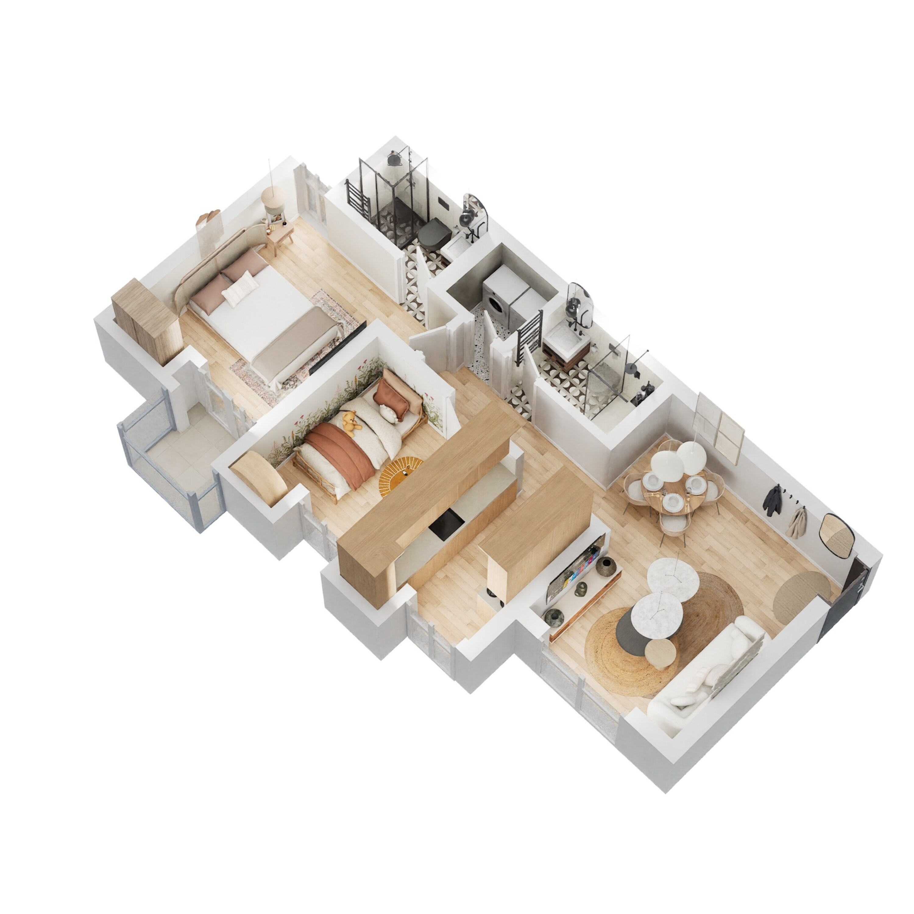 puraniks city reserva apartment 2bhk 963sqft 1 3d 9254