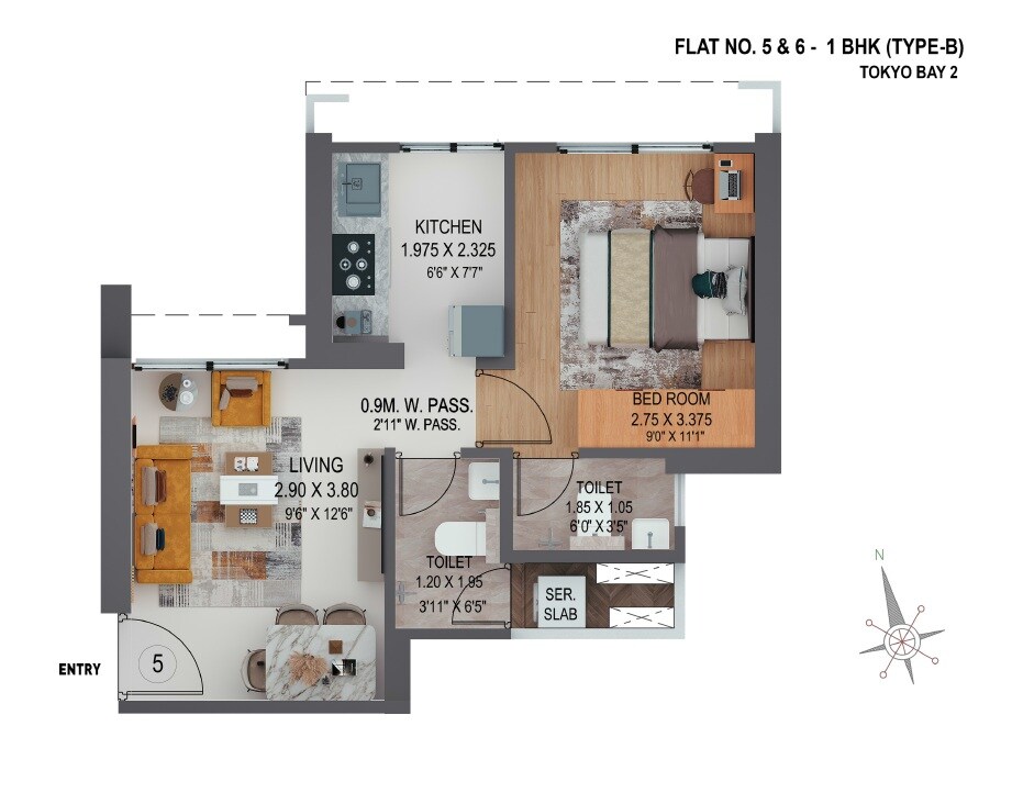  1 BHK Apartment at Puraniks Mirai, Kasarvadavali – for Sale