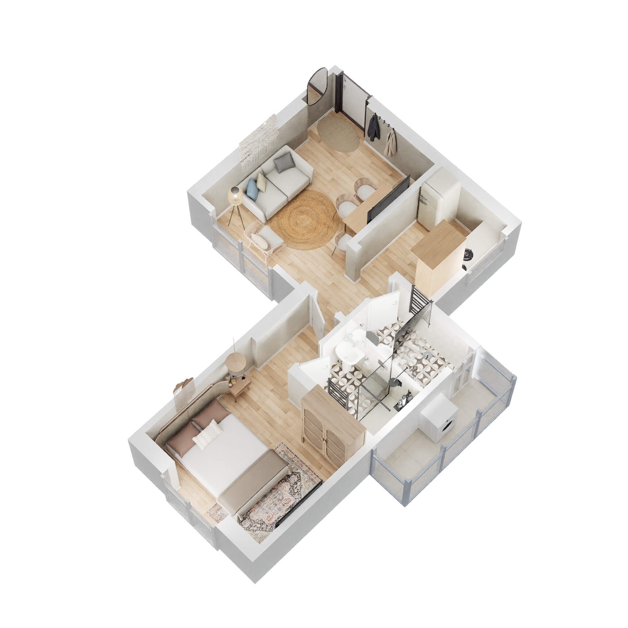 Floor plan of 1 BHK 400 Sq. Ft. Apartment in Puraniks Unicorn, Thane