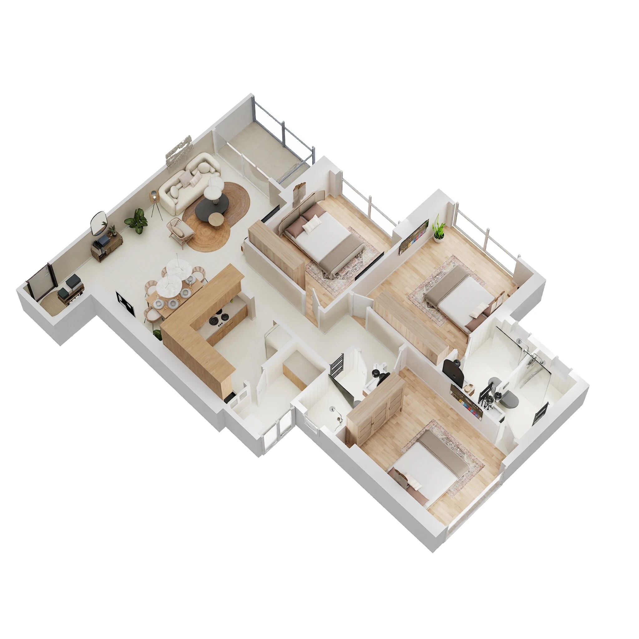 3 BHK 1060 Sq. Ft. Apartment