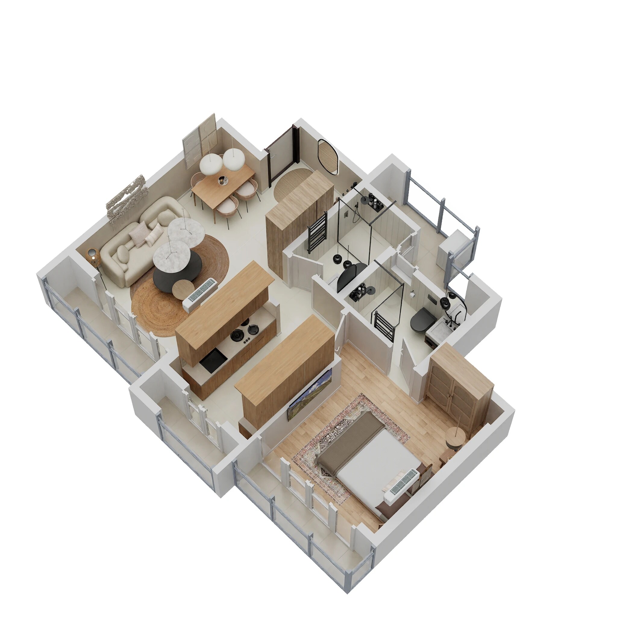 Floor plan of 1 BHK 406 Sq. Ft. Apartment in Pushpak Larkins 315 Fio, Thane