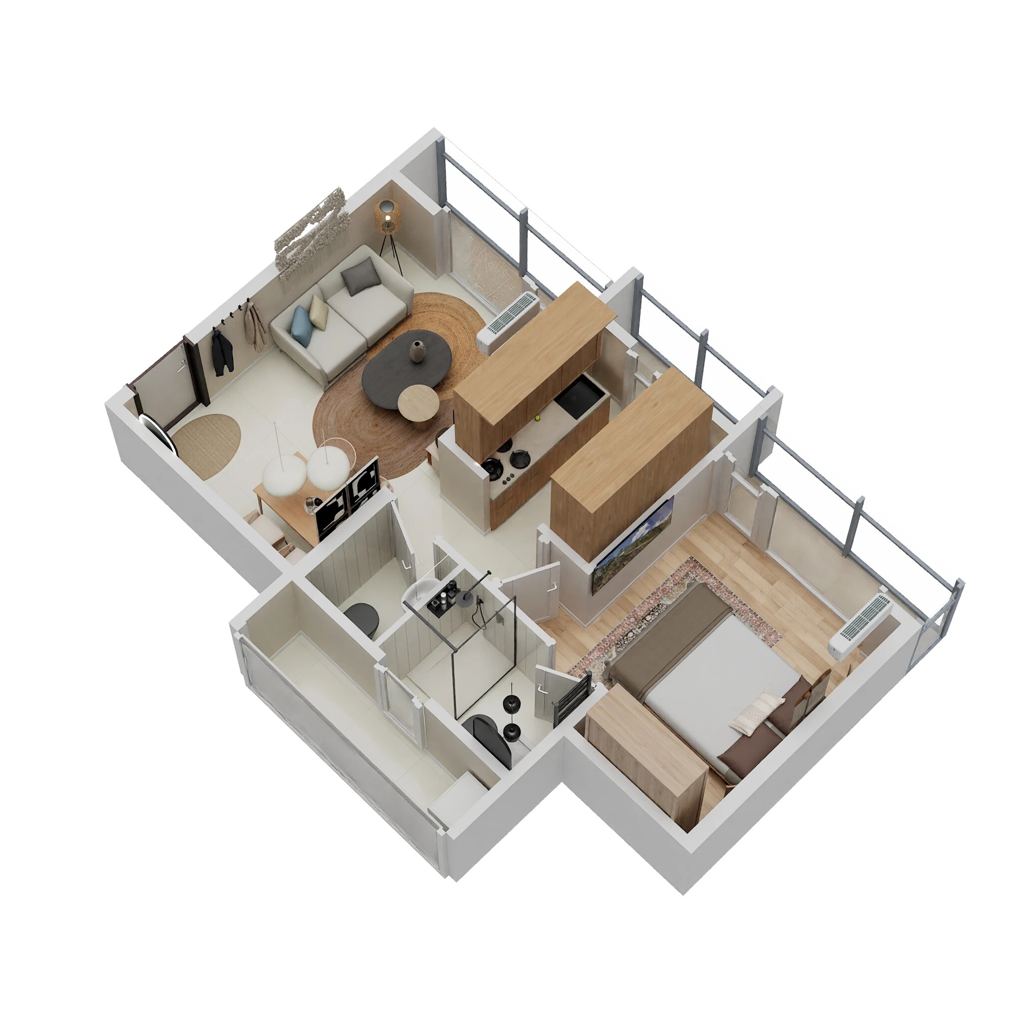 Floor plan of 1 BHK 435 Sq. Ft. Apartment in Pushpak Larkins 315 Fio, Thane