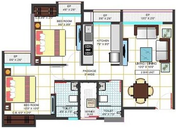  2 BHK Apartment at Pushpak Larkins 315 Fio, Panch Pakhadi – for Sale