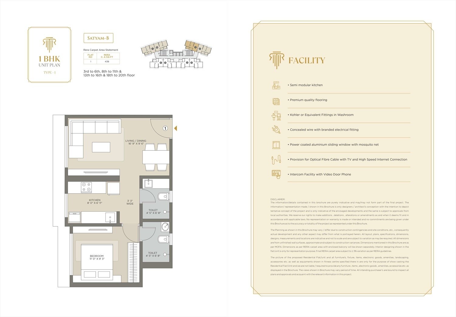 1 BHK 438 Sq. Ft. Apartment